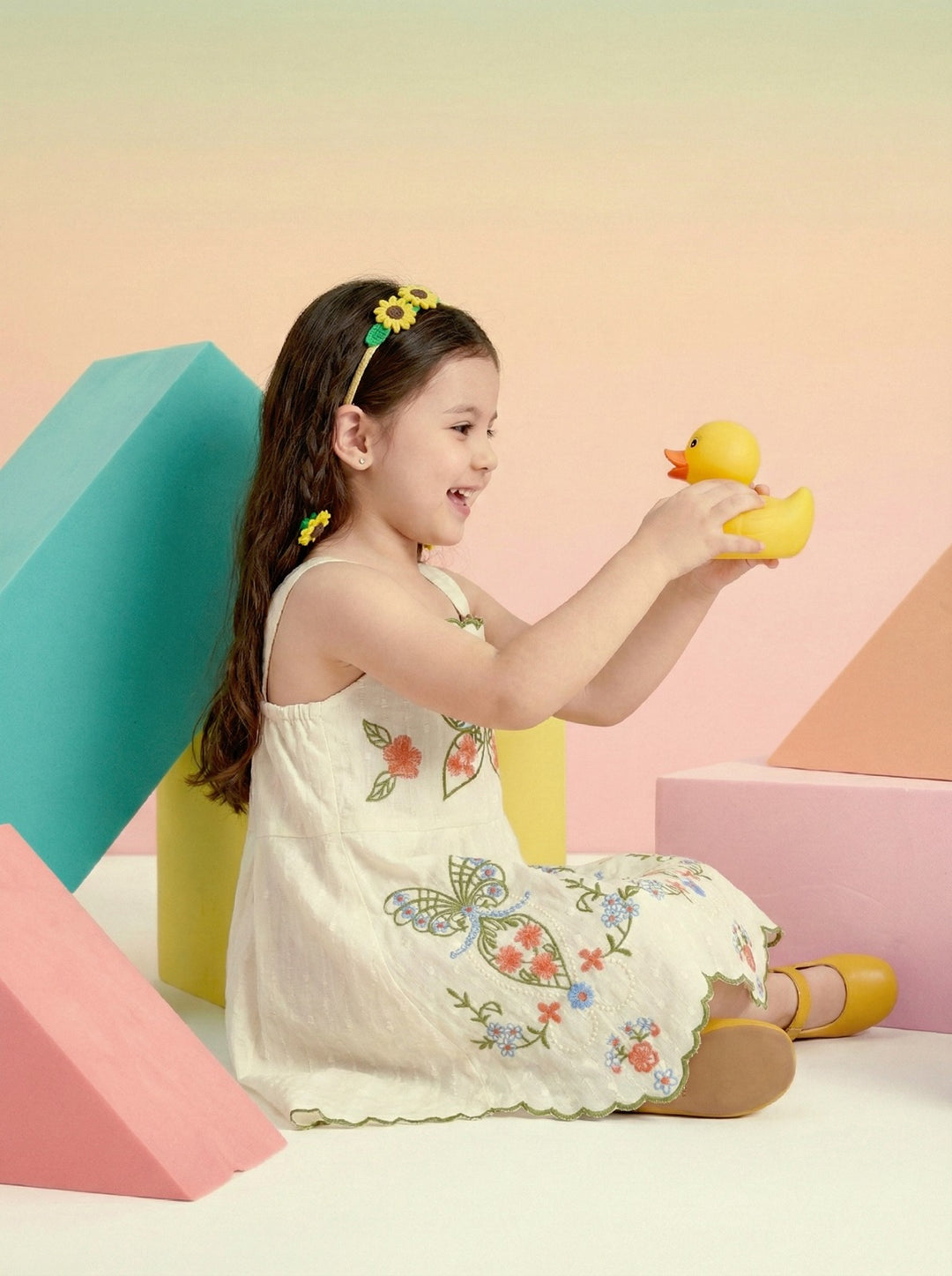 Joy butterfly embroidery cotton dress