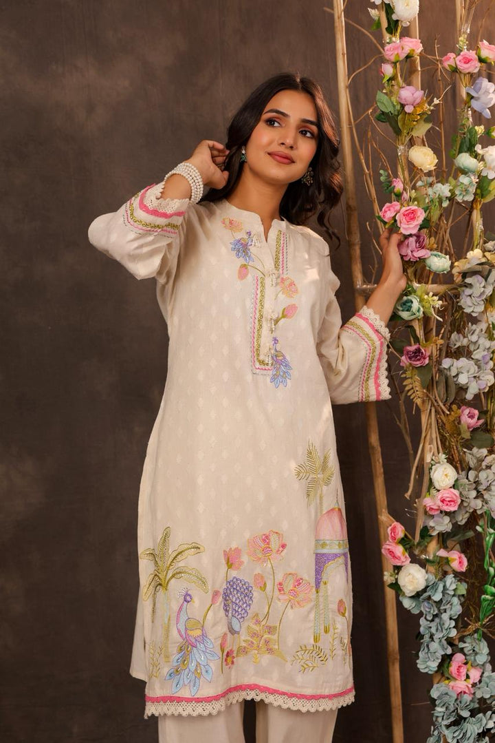 Dagdai Angel embroidery cotton co-ord set