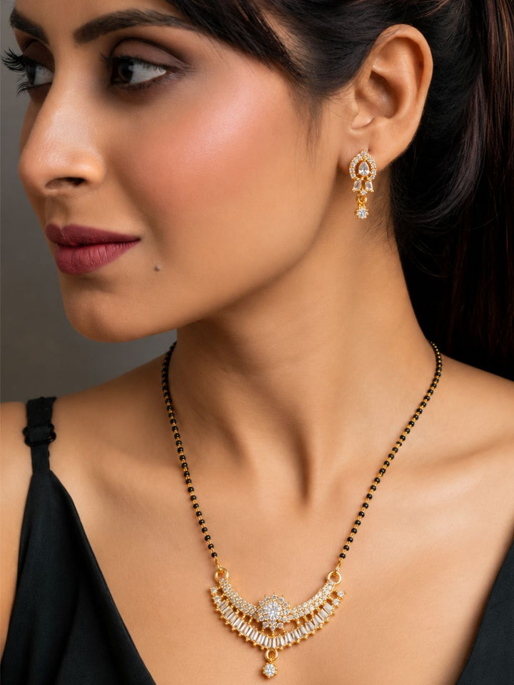 Nayra diamond Mangalsutra with earings set
