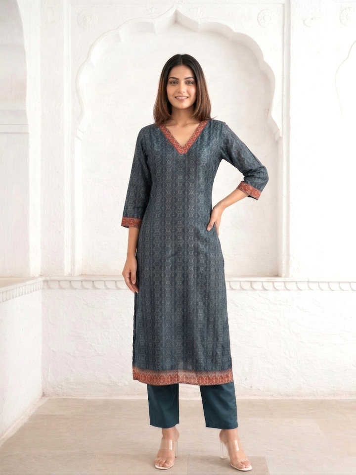 Katy Midnight Printed Suit Set