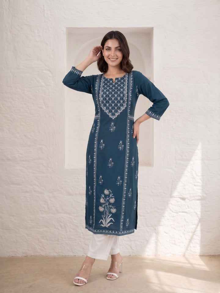 Nabha Azure Printed Kurti