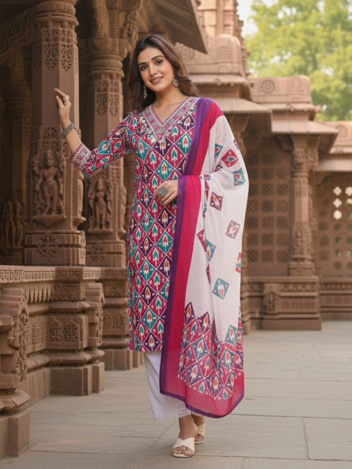 Aranya Ikat Print Premium Pure Cotton Suit Set