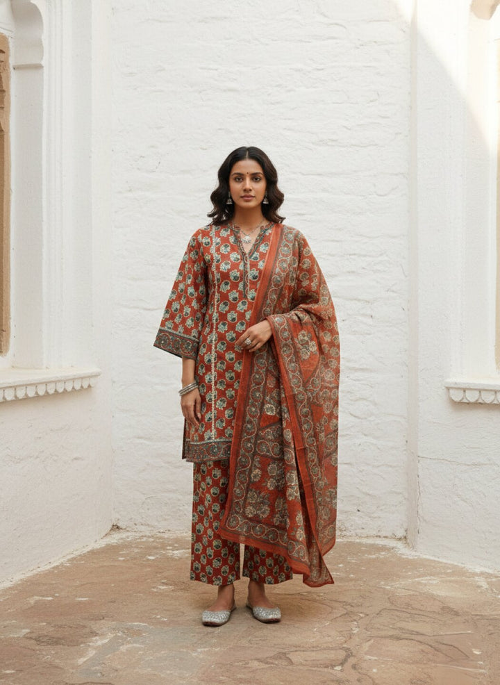 Swades brink printed suit set