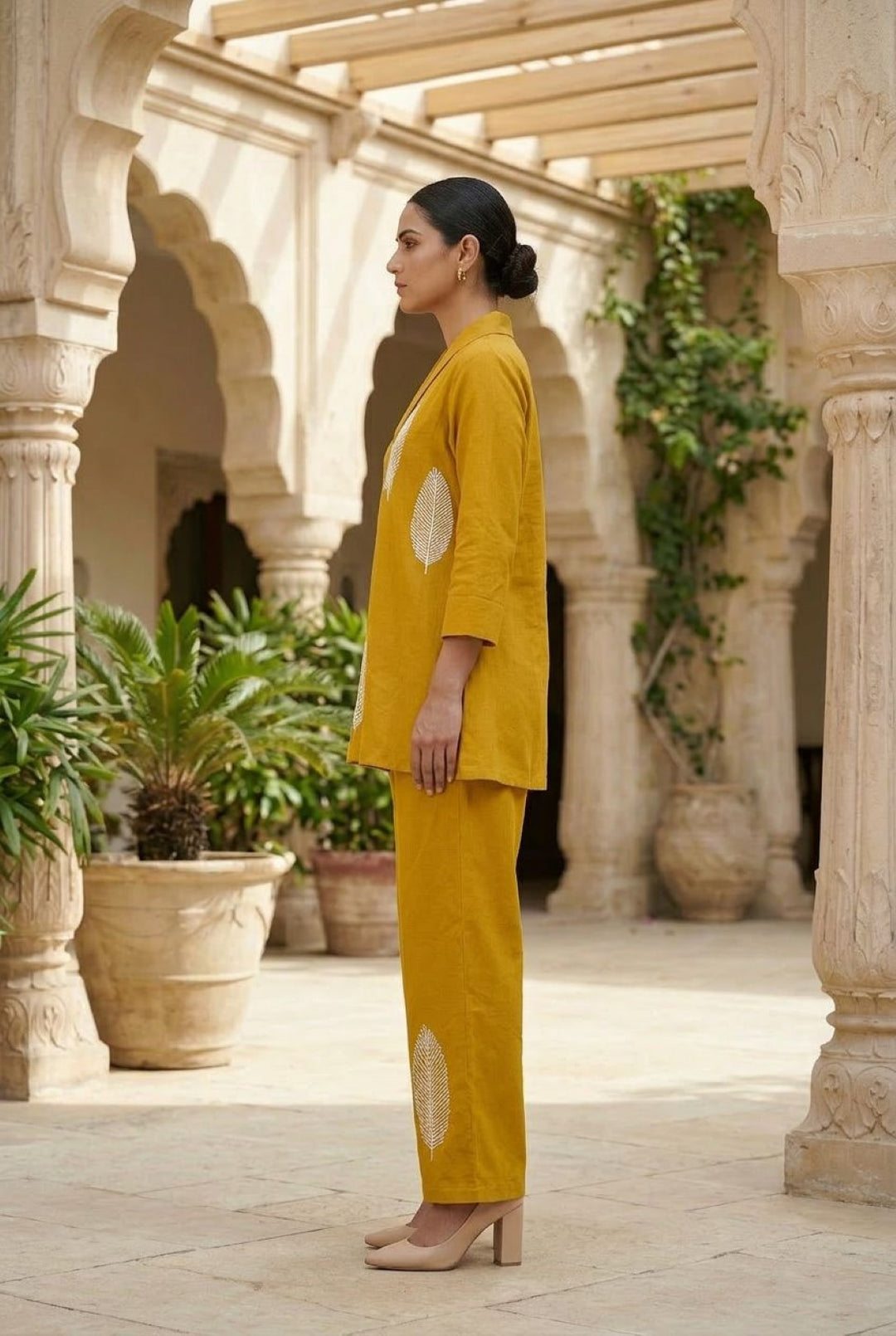 Sargi sunflower embroidery cotton co-ord set