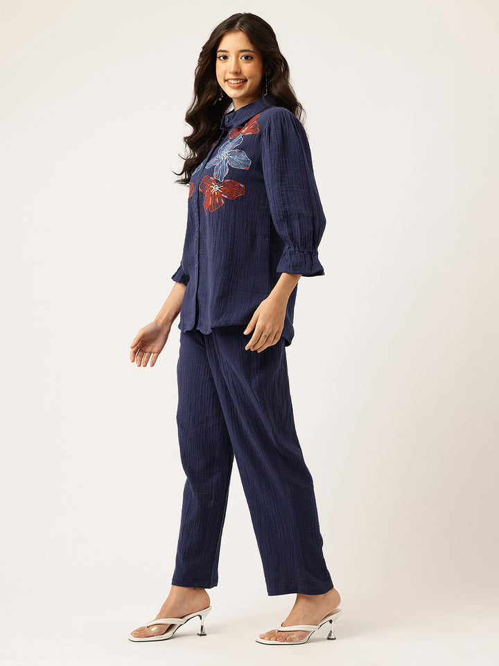 Purna Cadet Embroidery Cotton Co-ord Set