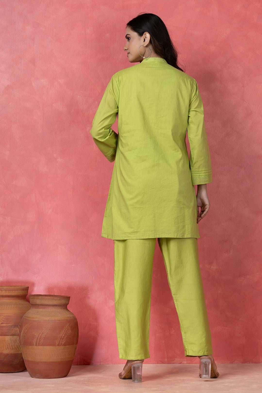 Gaur Limerick embroidery cotton co-ord set