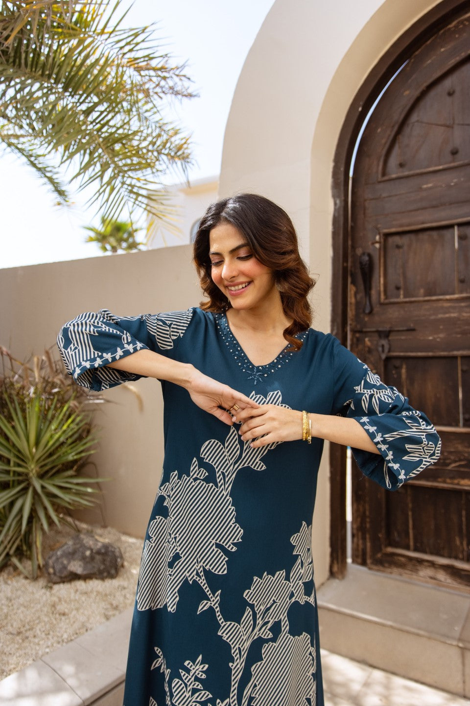 Karen admiral printed cotton kurta pant set