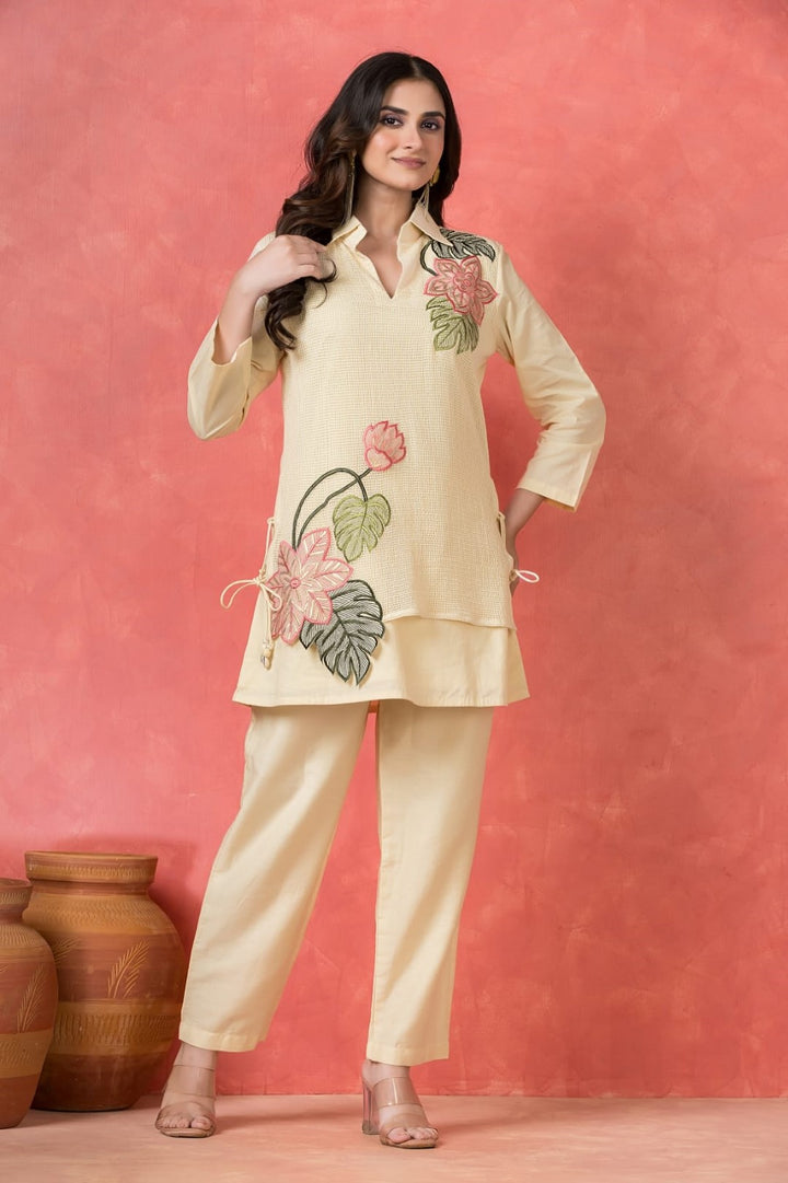 Gaur biscotti applique co-ord set