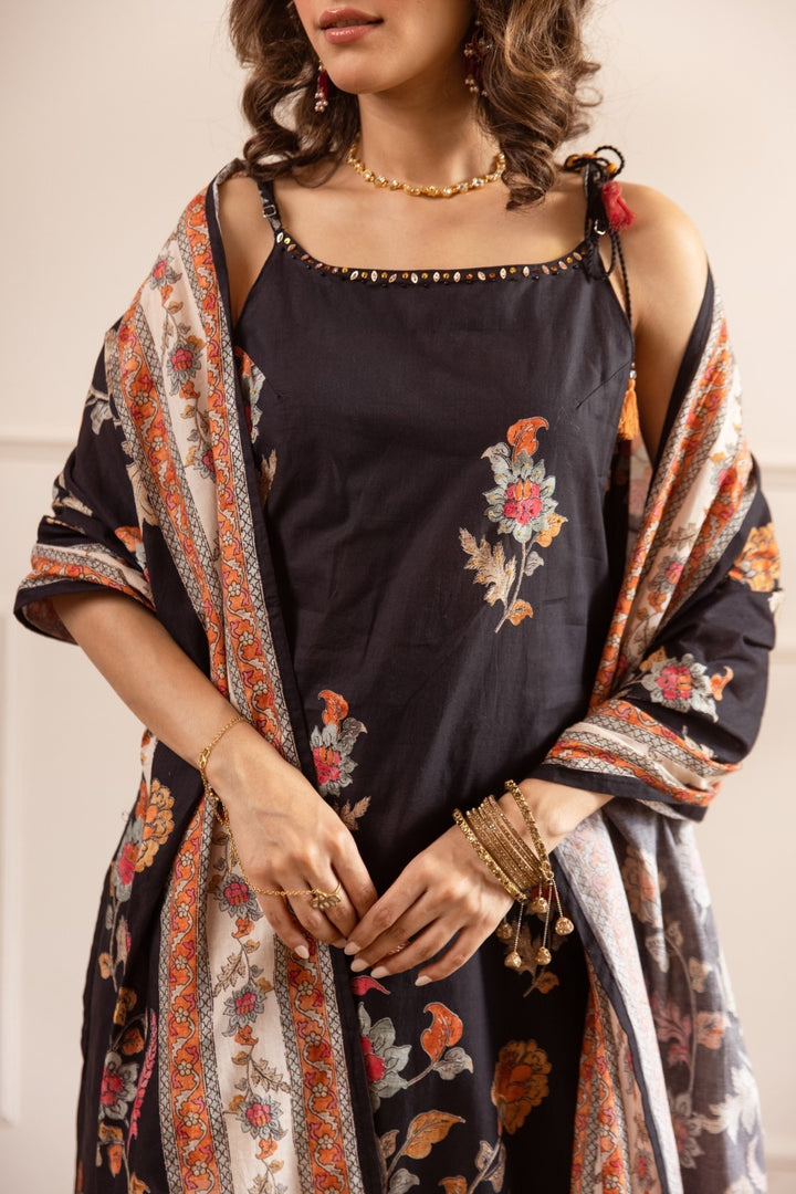 Karen obsidian cotton suit set