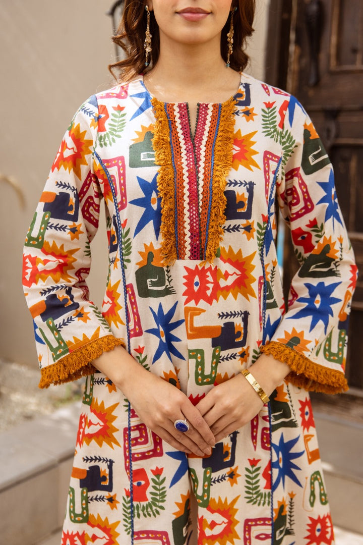 Karen kaleido cotton kurta pant set