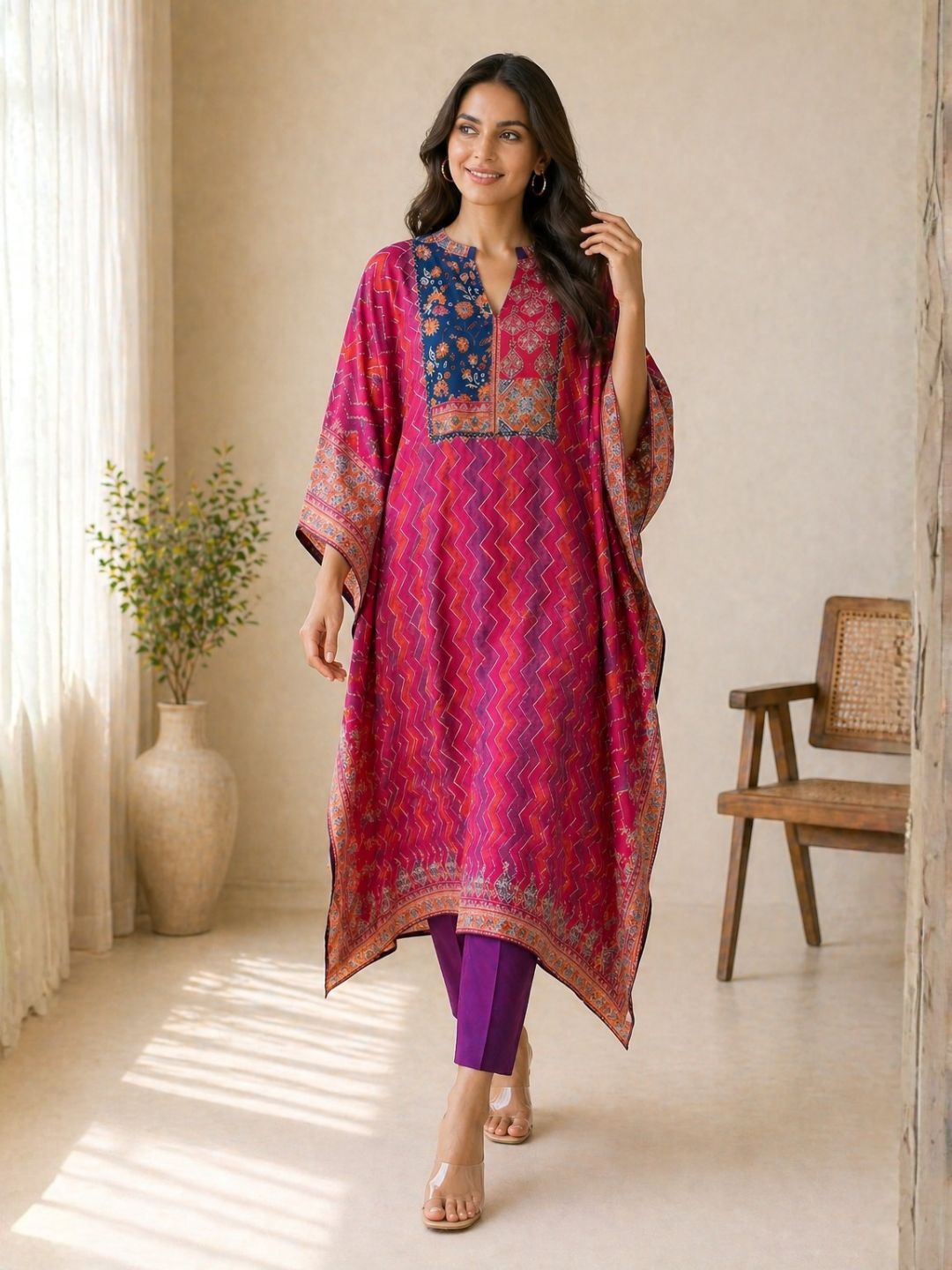 Maurya Ruby Premium Muslin Kaftan Pant Set