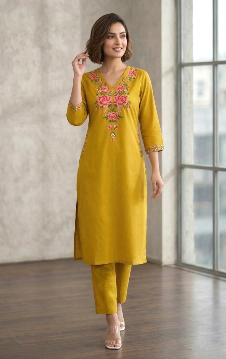 Mohini Sunglow Embroidered Kurta Pant Set