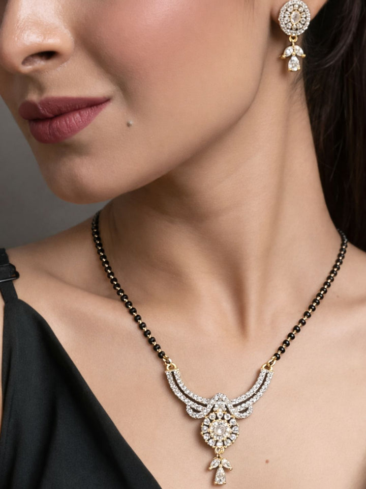 Rivaaz diamond Mangalsutra with earings set