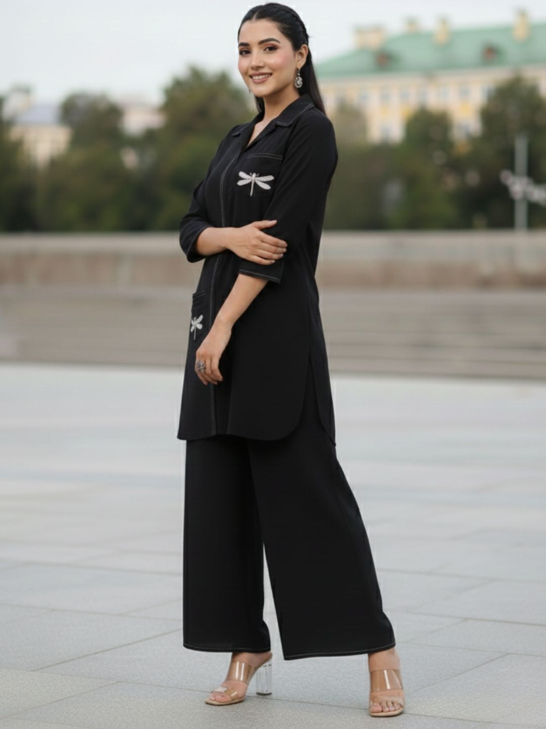 Jayti onyx Butterfly Cotton Co-ord Set