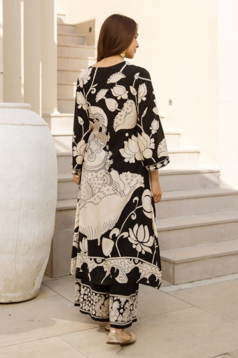 Karen pitch printed cotton kurta pant set