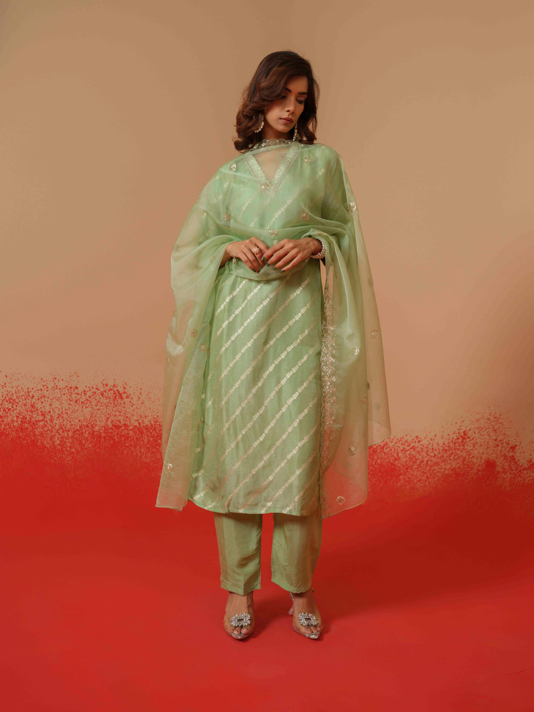 Palash Minty Full Work Suit Set