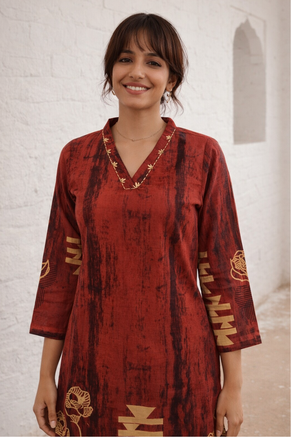 Swades Tangerine cotton co-ord set