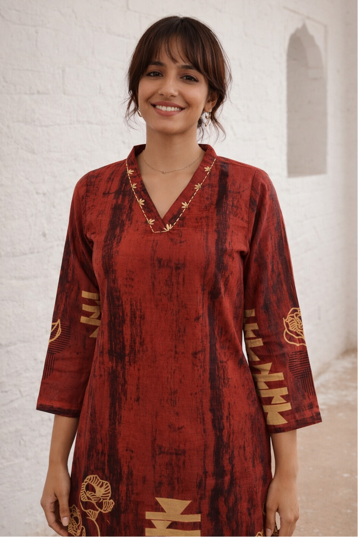 Swades Tangerine cotton co-ord set