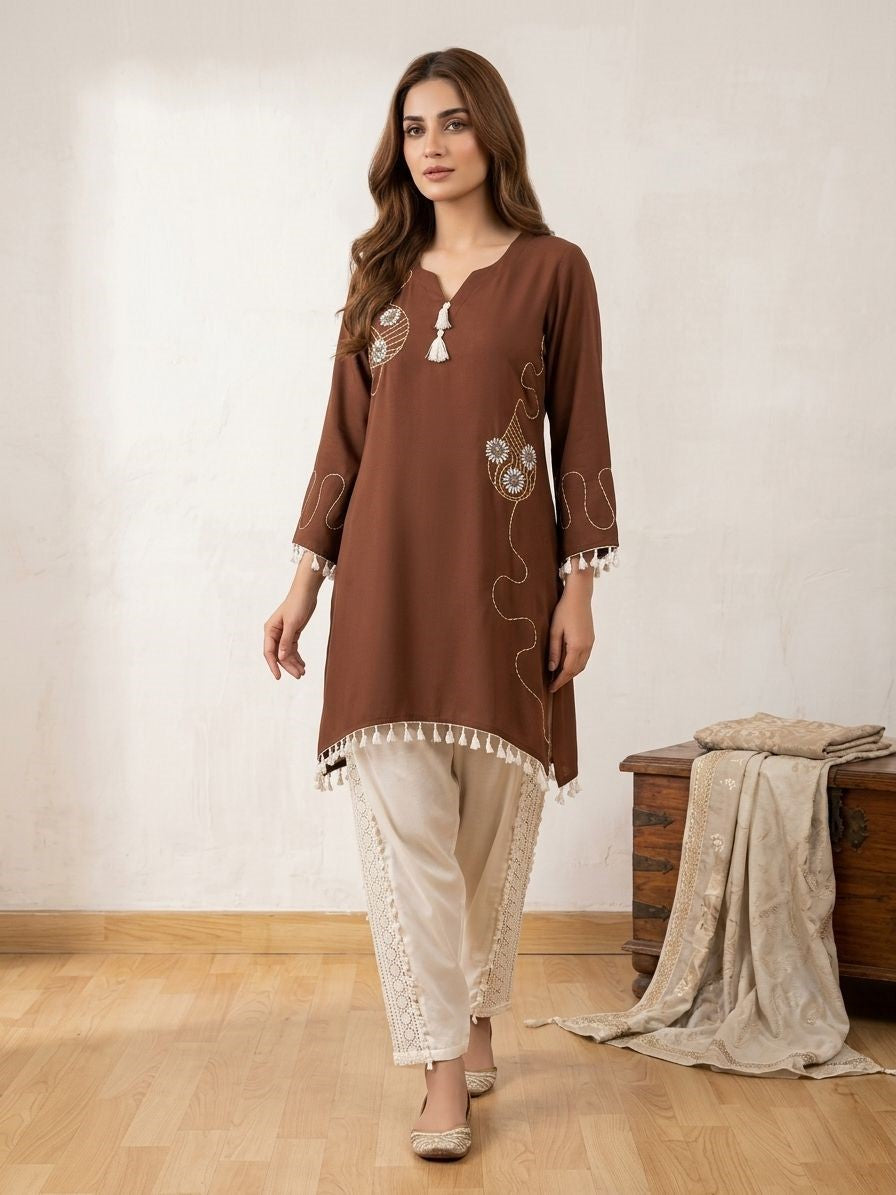 Prisha peanut cotton co-ord set