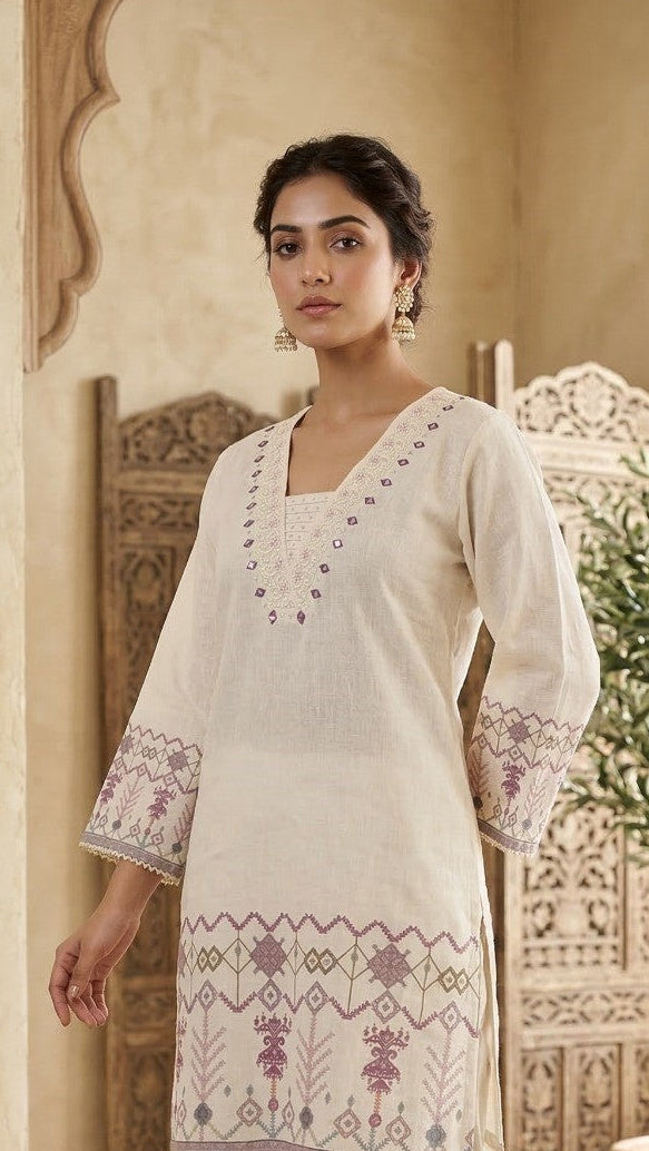 Marda baster embroidery cotton co-ord set