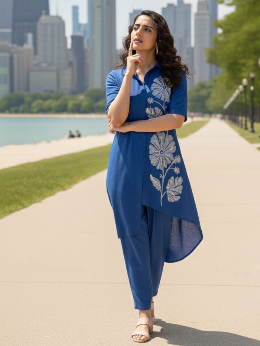 Tushki Indigo Elegant Co-ord Set