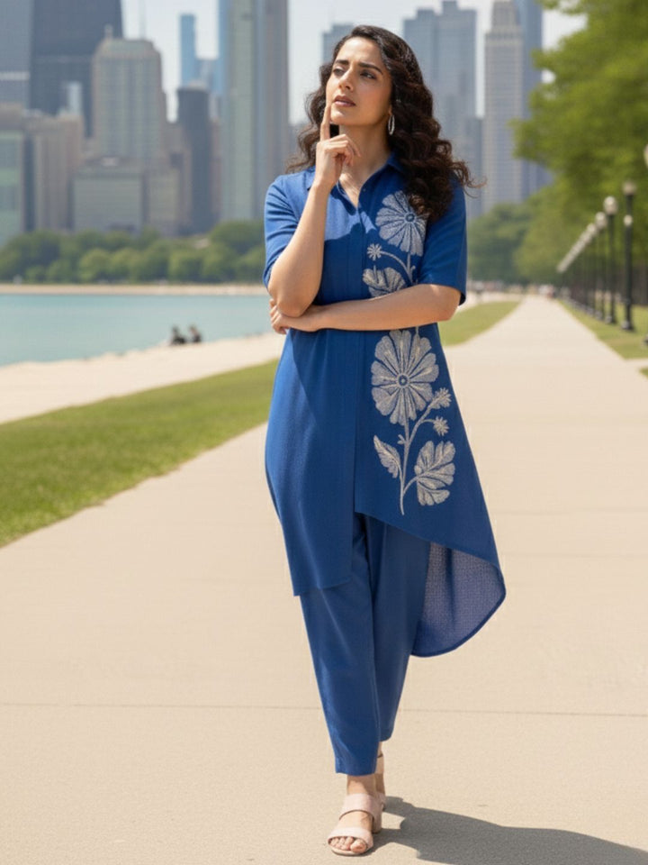 Tushki Indigo Elegant Co-ord Set