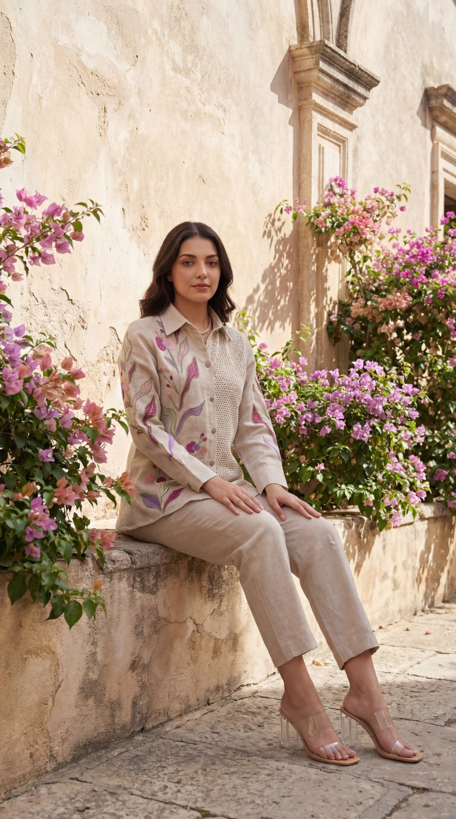Opela salvia embroidery cotton co-ord set