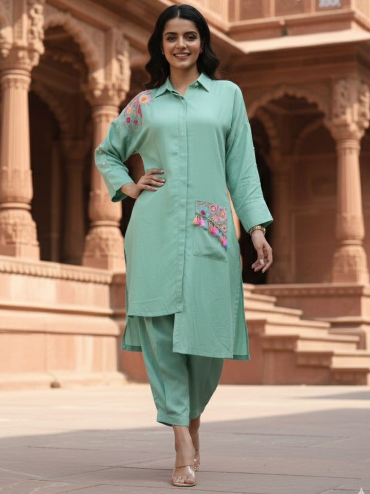 Tushki Minty Cotton Co-ord Set