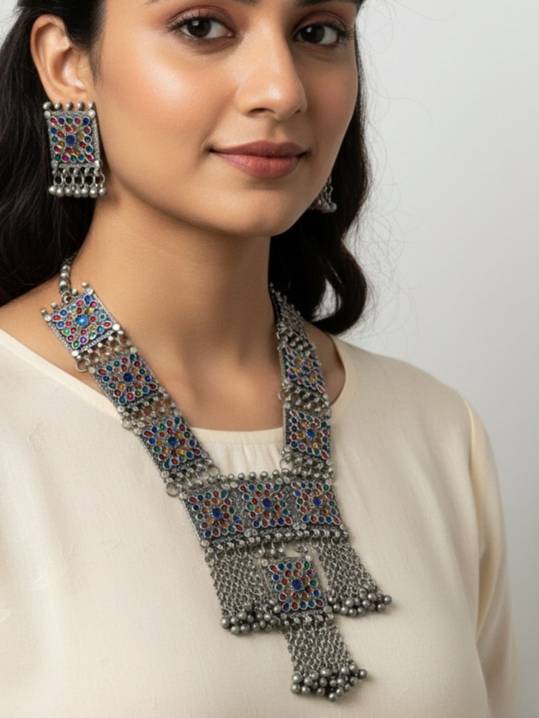 Antara Oxidised necklace set