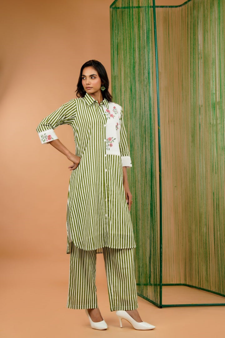 Tatva slime Stripes cotton co-ord set