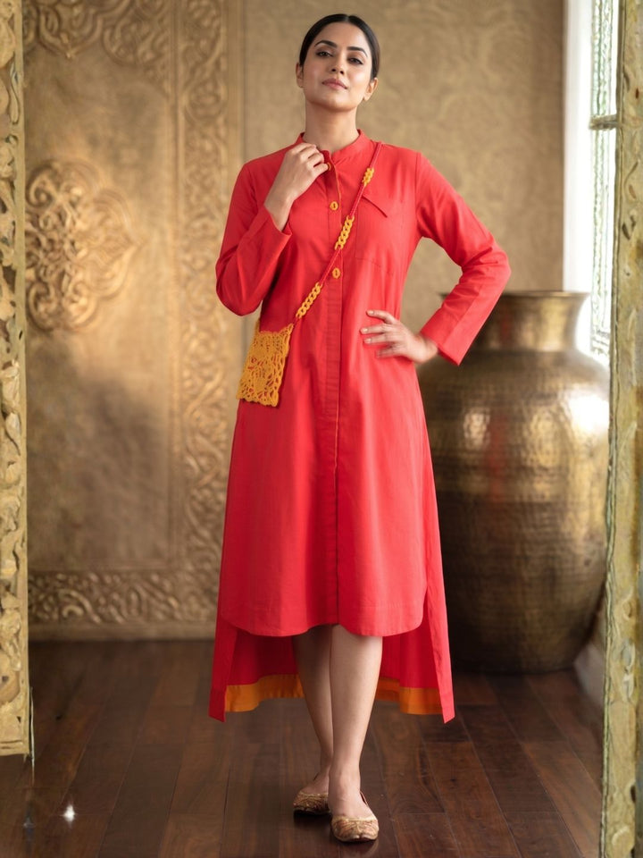 Niharika Apricot cotton Dress