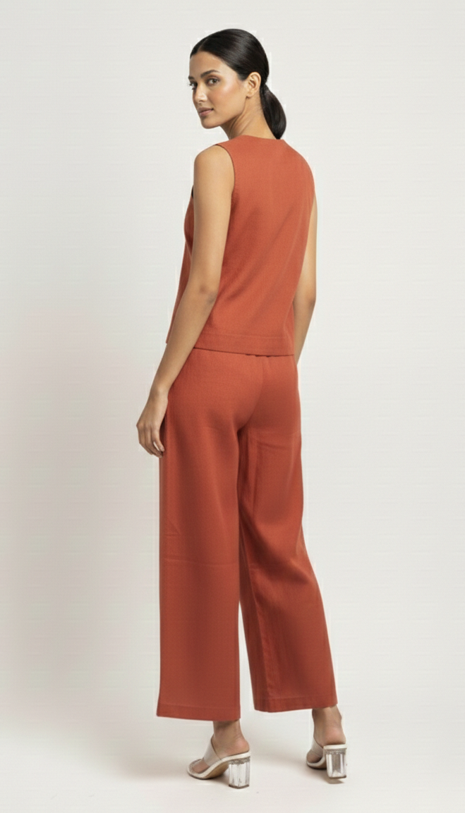 Rushali Coral Embroidered Co-ord Set