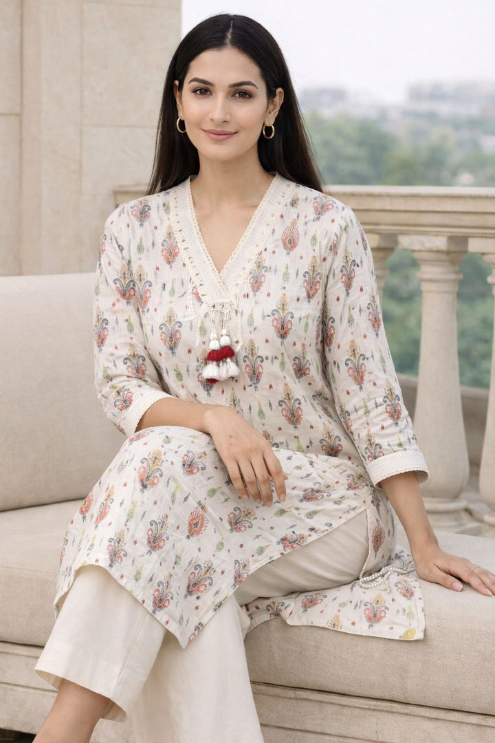 Surbhi parch cotton kurta pant set