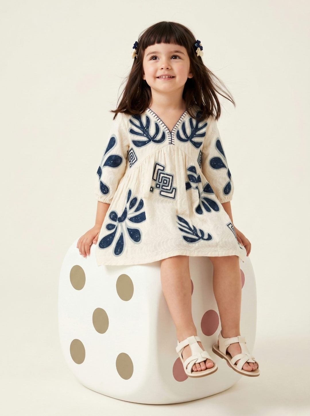 Joy vivid embroidery kids cotton dress