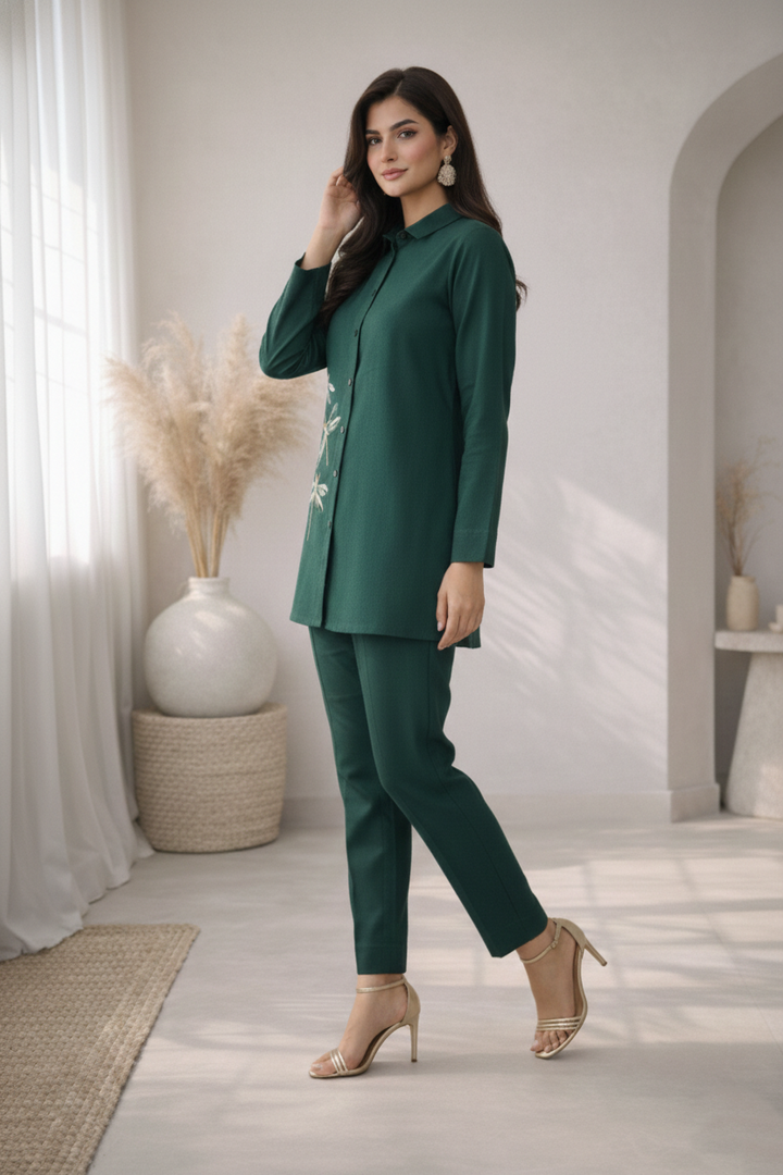 Oorvi Fern Embroidered Co-ord Set