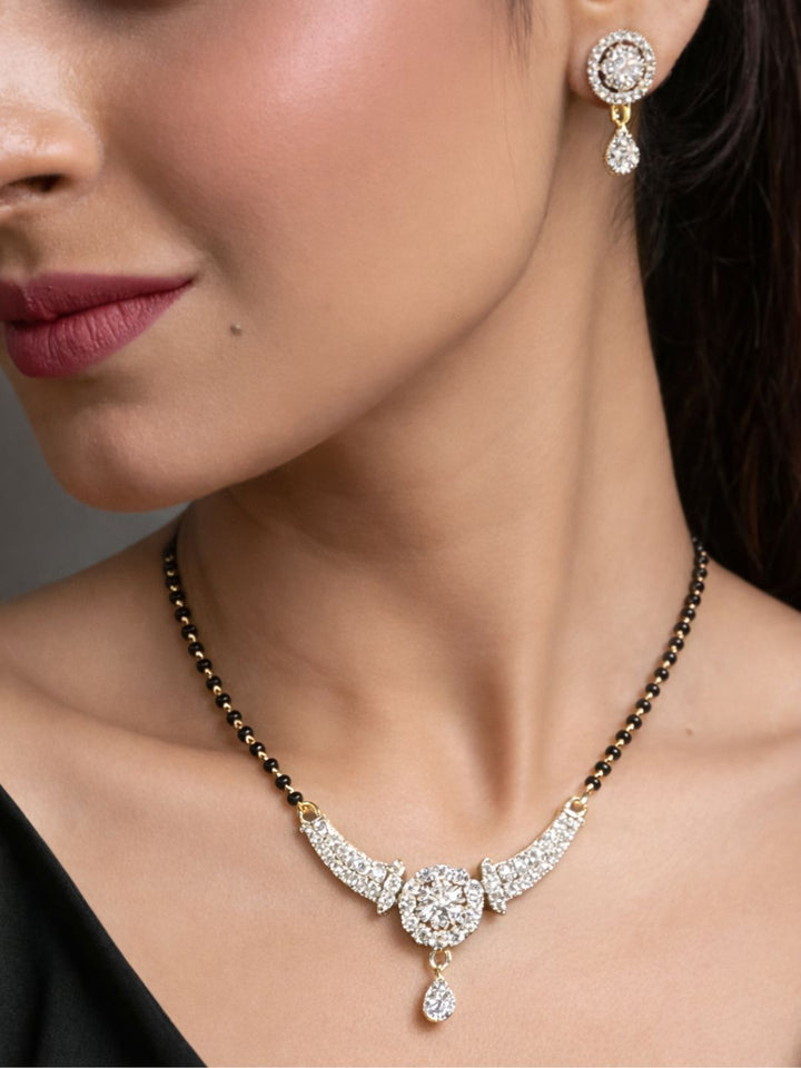 Rivaaz diamond Mangalsutra with earings set