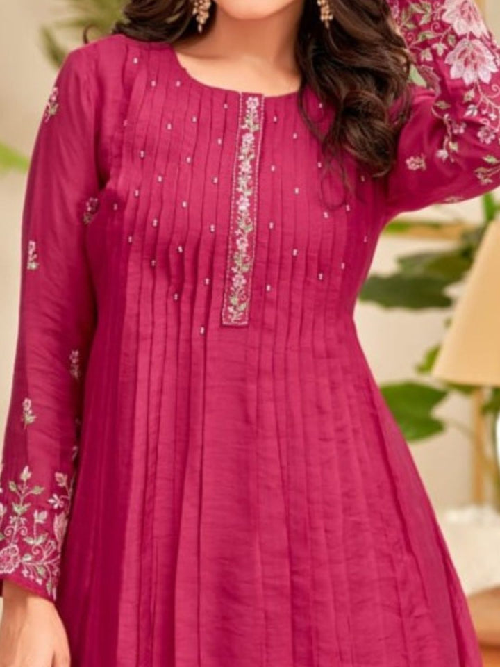 Gaurisha Merlot Embroidery Premium Co-ord Set