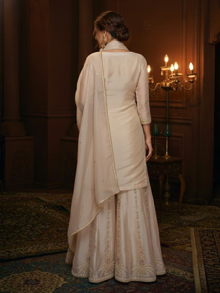 Haniya Pearl Full Work Premium Gharara Set