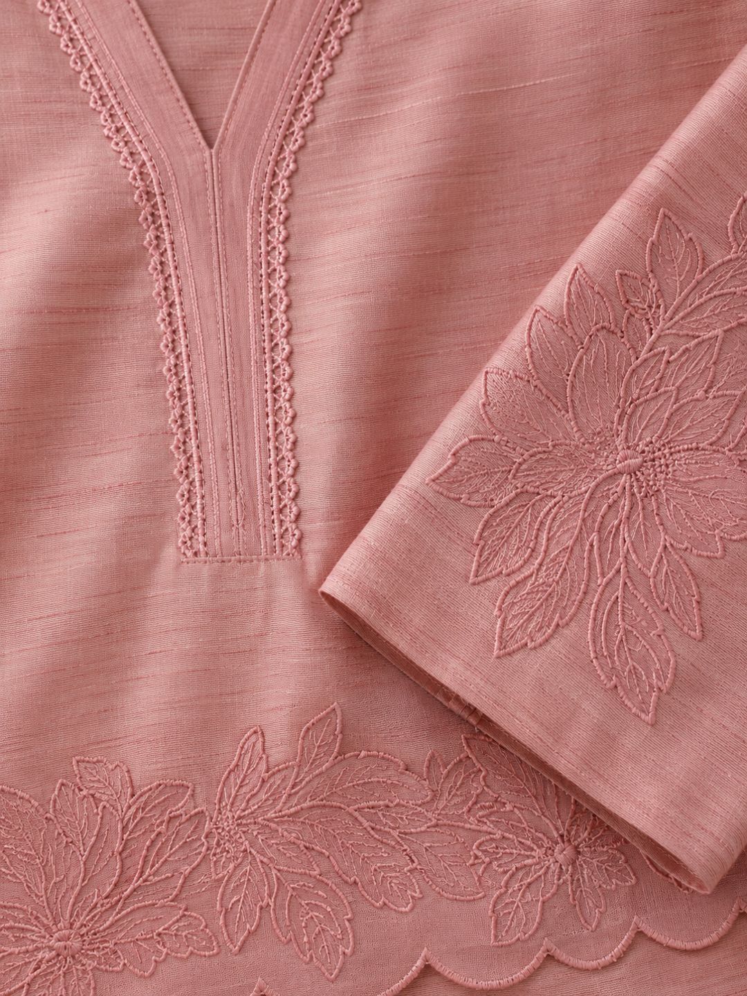 Prisha blossom embroidery cotton Co-ord Set