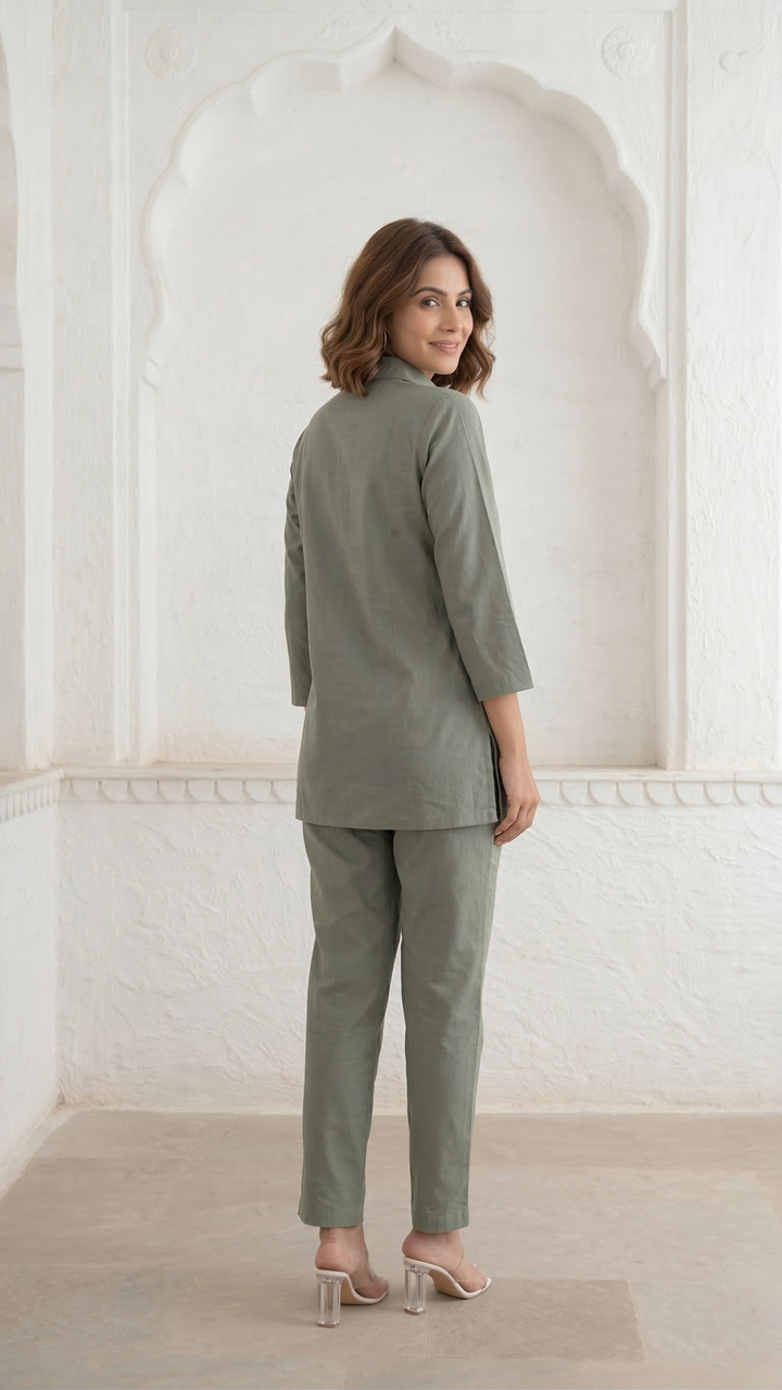 Gaur stone embroidery cotton co-ord set