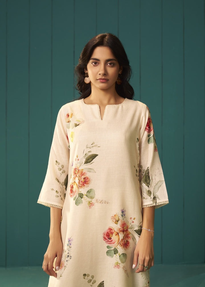 Itrh merino floral cotton linen suit set