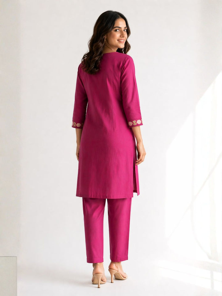 Jayna Mulberry Embroidered Kurta Pant Set
