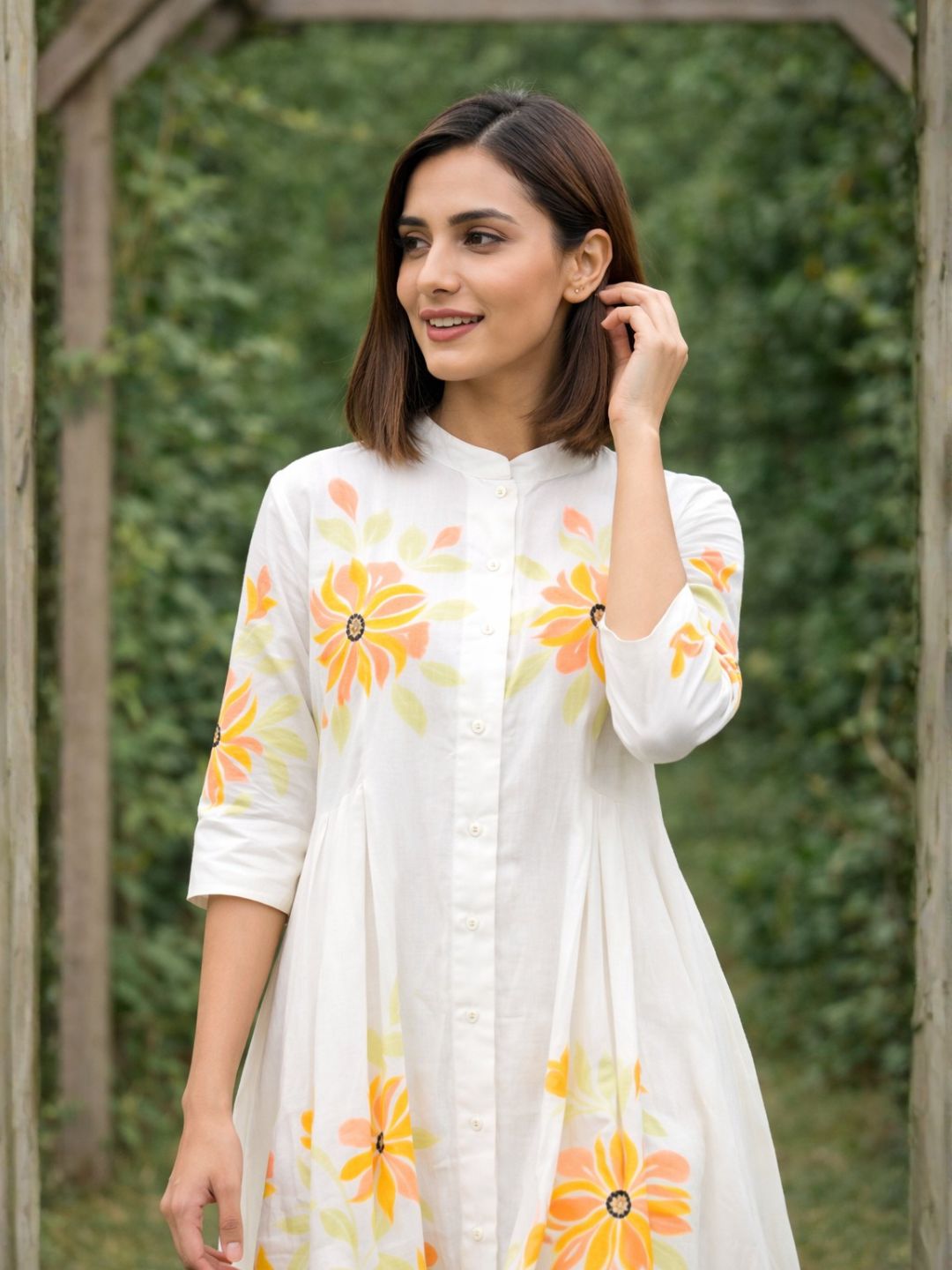 Tiara sunflower cotton kurta pant set