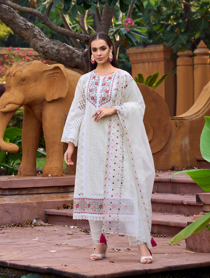 Vishaka Dove Schiffli Heavy Pakistani Suit Set