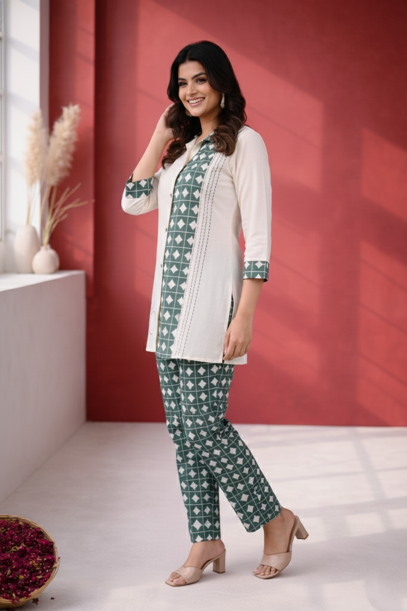 Vibha Peacock Printed Co-ord Set