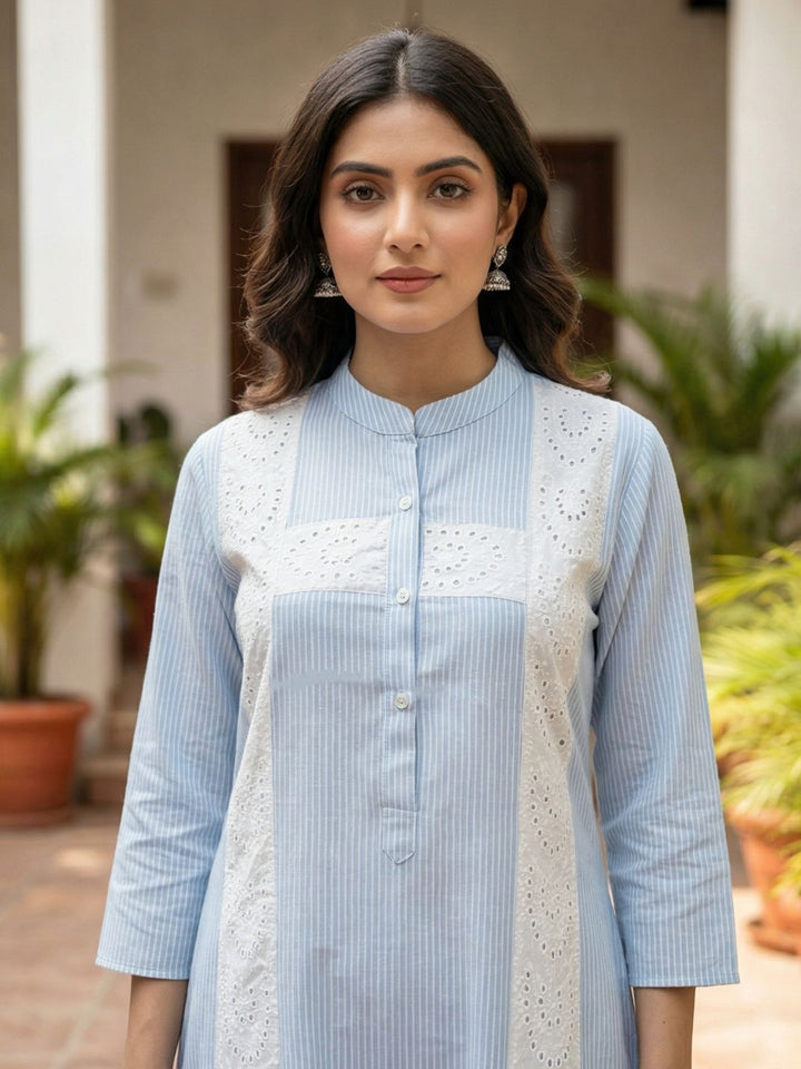 Perka softblue cotton kurta