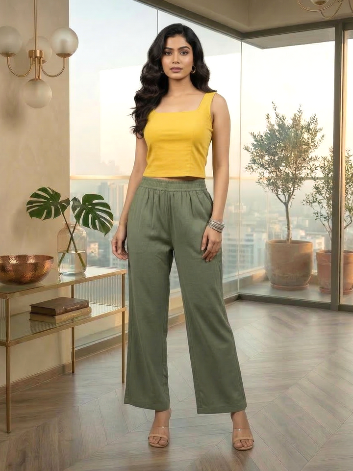 Drona moss embroidery cotton 3 pc co-ord set