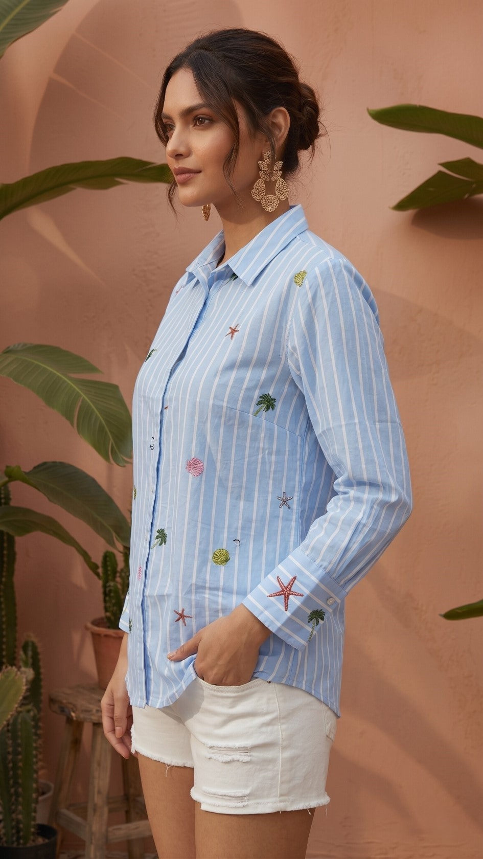 Ivanka tufts embroidery cotton shirt