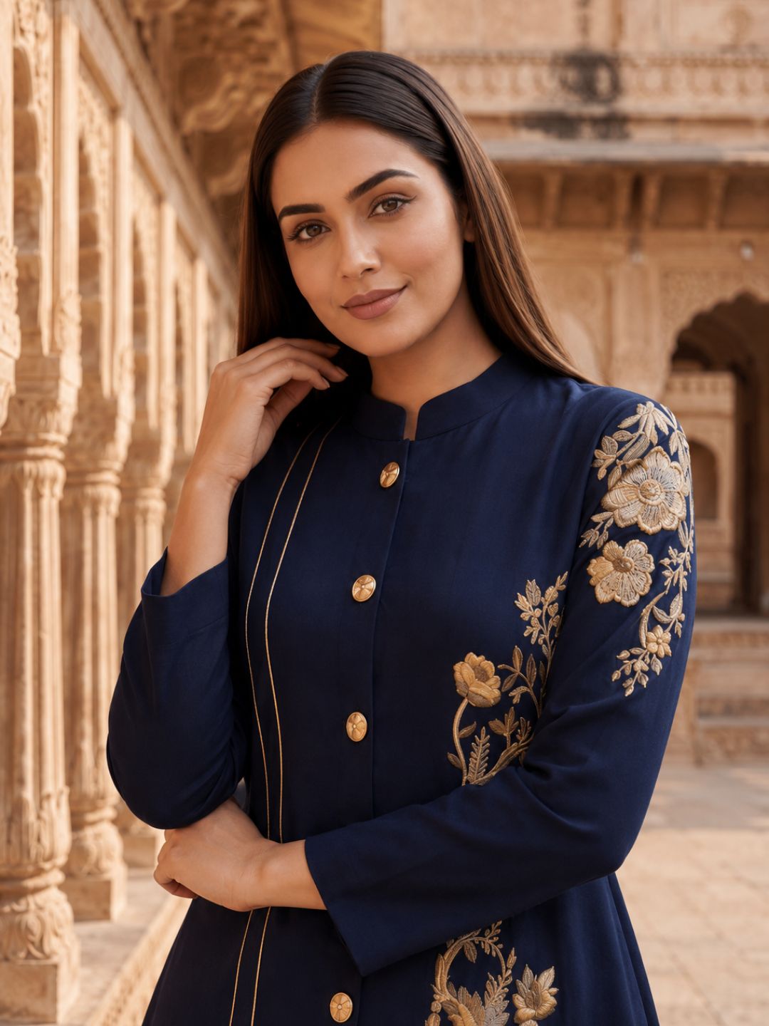 Gaur berry embroidery cotton co-ord set
