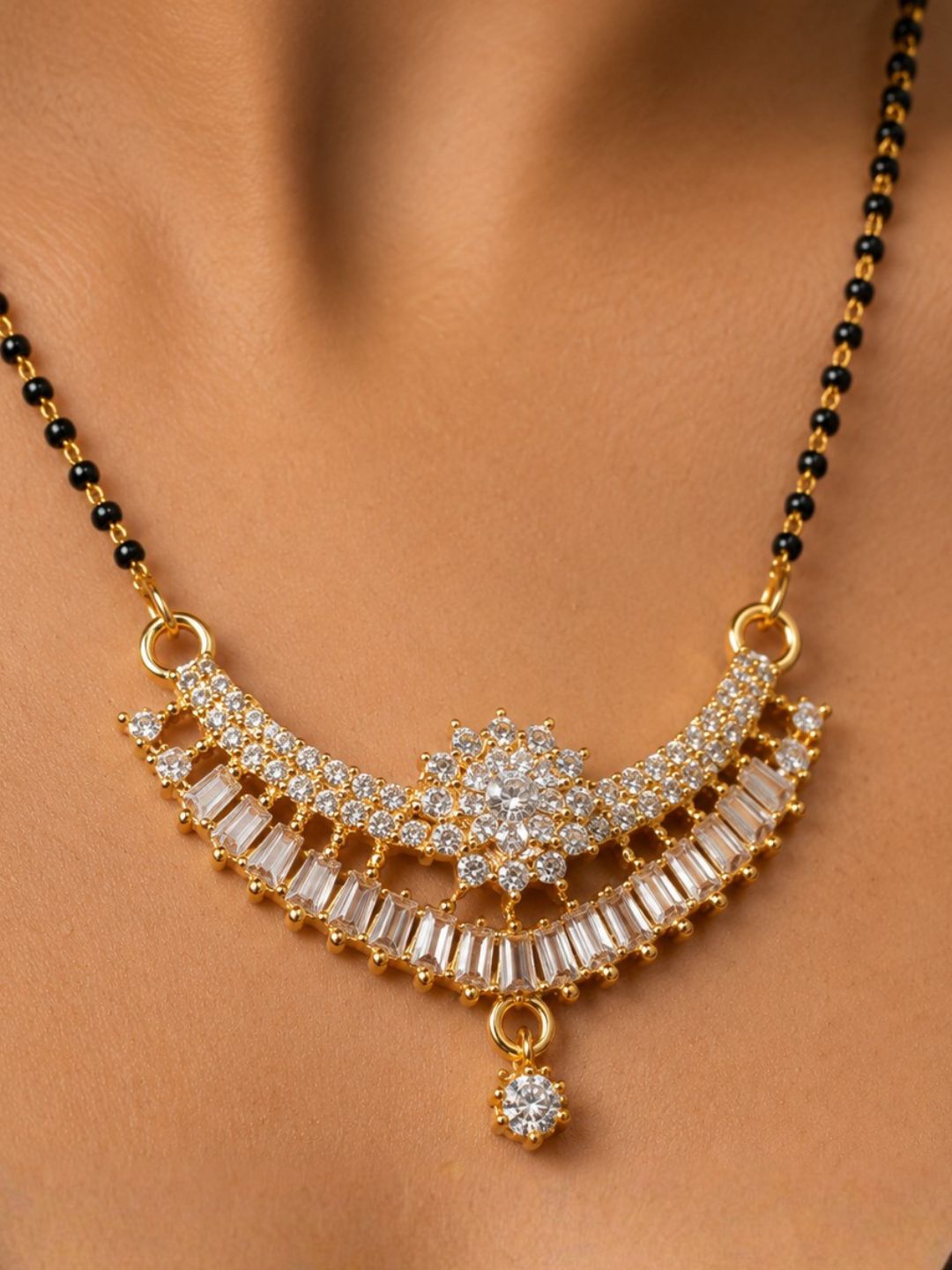 Nayra diamond Mangalsutra with earings set